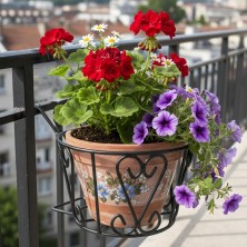 GARDEN DECO 8 Inch Railing Pots (Set of 10 Pcs)