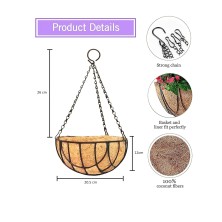Round Hanging Basket Coconut Coir Hanging Baskets with Metal Chain