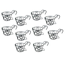 GARDEN DECO 8 Inch Railing Pots (Set of 10 Pcs)