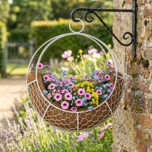 Round Metal Hanging Nest Basket Planter with Coconut Liner