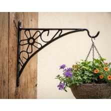 GARDEN DECO 12 Inch Metal Wall Bracket for Hanging Baskets (Set of 1)