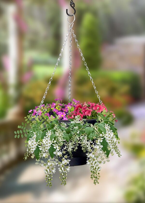 Black blooming basket