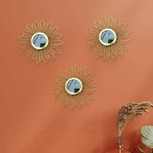 "GARDEN DECO Metal wall art with mirror (Set of 3 Pcs) 6set/box"