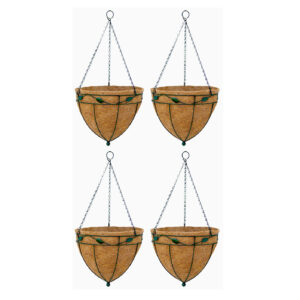 GARDEN DECO 10 INCH TEAR DROP LEAF HANGING BASKET (Set of 4)