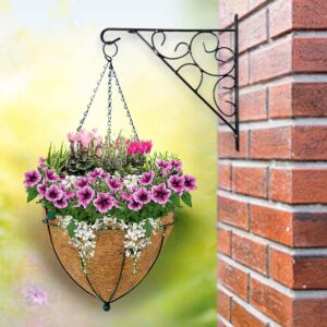 GARDEN DECO 10 INCH TEAR DROP LEAF HANGING BASKET (Set of 2)