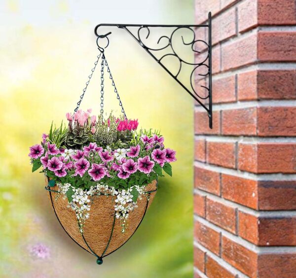 GARDEN DECO 10 INCH TEAR DROP LEAF HANGING BASKET (Set of 2)