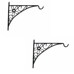 GARDEN DECO 12 Inch Wall Bracket for Hanging Baskets (Set of 2)