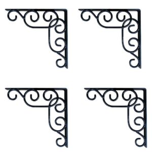 GARDEN DECO Handcrafted Wall Bracket for Hanging Baskets (Set of 4)