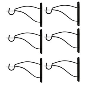 GARDEN DECO Elegant Wall Bracket for Hanging Baskets and Bird Feeders & Wind Chimes (Set of 6 Pcs)