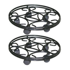 GARDEN DECO 11 Inch Pot Stand with Wheels (Set of 2 Pcs)