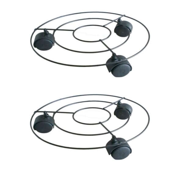 GARDEN DECO 11 Inch Pot Stand with Wheels (Set of 2 Pcs)