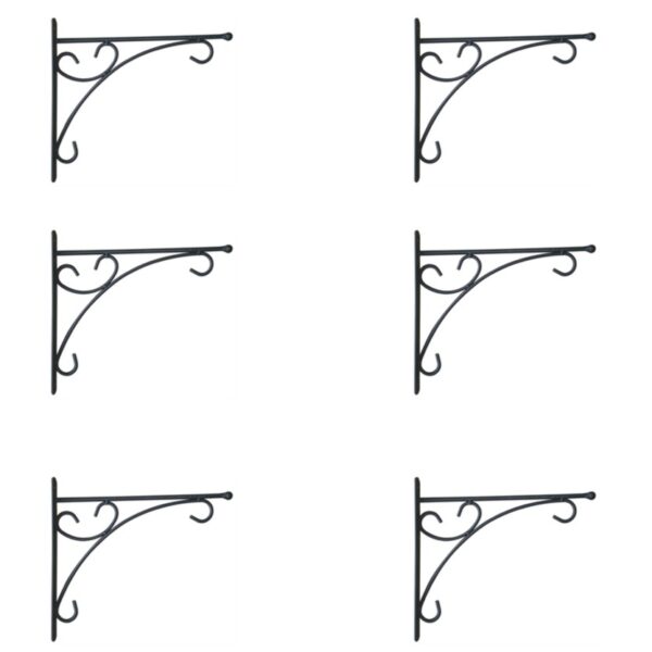 GARDEN DECO Designer Wall Bracket for Hanging Baskets and Bird Feeders & Wind Chimes (Set of 6)