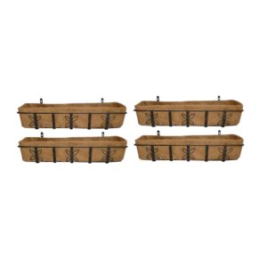 GARDEN DECO 30 Inch Designer Wall Trough (Set of 4 Pcs)