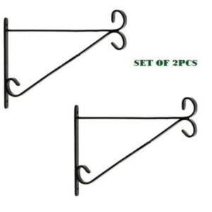 GARDEN DECO Elegant Wall Bracket for Hanging Baskets and Bird Feeders & Wind Chimes (Set of 2)