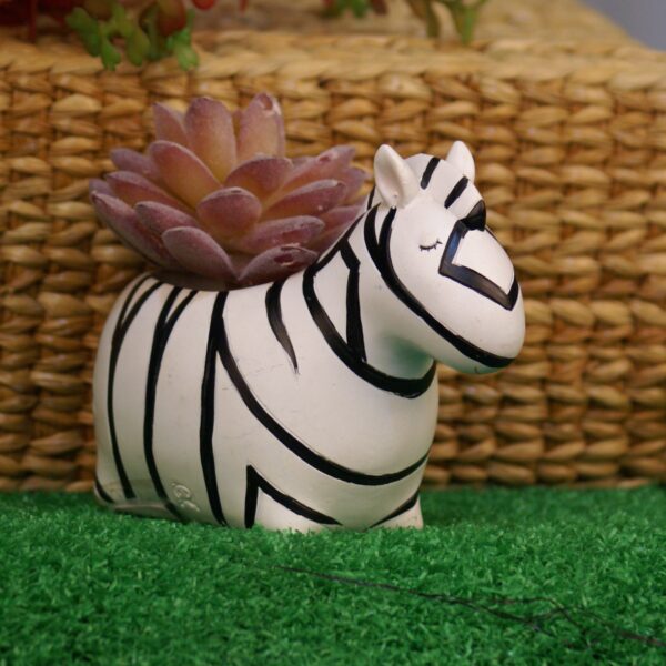 GARDEN DECO Cute Zebra Resin Pot for Home & Office Decor (1 PC)