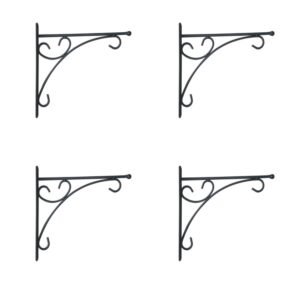 GARDEN DECO Designer Wall Bracket for Hanging Baskets and Bird Feeders & Wind Chimes (Set of 4)