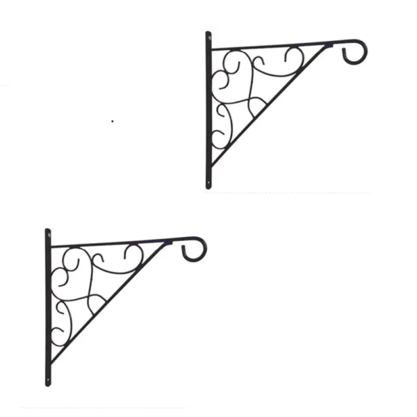 GARDEN DECO 12 Inch Wall Bracket for Hanging Baskets (Set of 2)