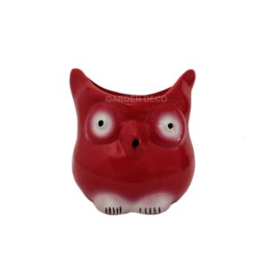 GARDEN DECO Cute Owl Ceramic Pot (Set of 1 PC)