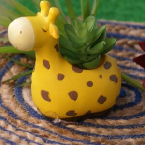 GARDEN DECO Cute Giraffe Resin Pot for Home & Office Decor (1 PC)