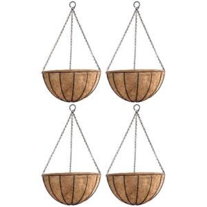 GARDEN DECO 12 Inch Coir Hanging Basket for Home Garden (Set of 4 Pcs)