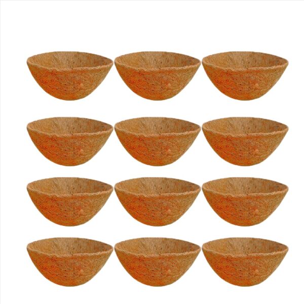 GARDEN DECO 12 Inch Coir Liner for Hanging Baskets (Set of 12 Pcs)