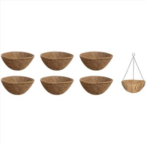 GARDEN DECO Coir Liner for 14 Inch Round Hanging Basket (Set of 6 PCS)