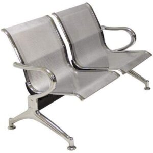 GARDEN DECO Two Seater Waiting Area Chair (Mild Steel, Iron, Silver)