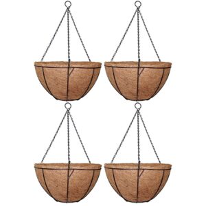 GARDEN DECO 14 Inch Designer Hanging Basket (Set of 4 Pcs)