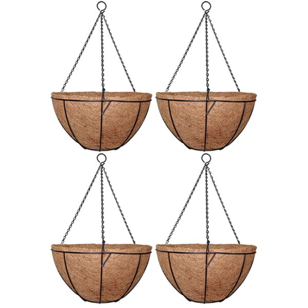 GARDEN DECO 14 Inch Designer Hanging Basket (Set of 4 Pcs)