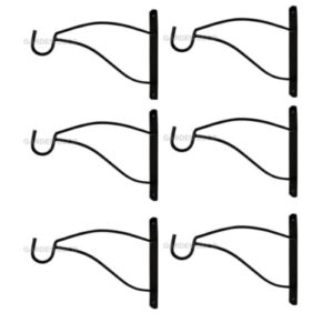 GARDEN DECO Wall Bracket for Hanging Baskets (Set of 6)