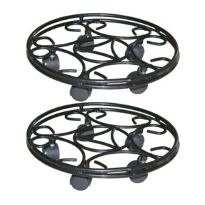 GARDEN DECO 17 INCH Pot Stand with Wheels (Set of 2 Pcs)