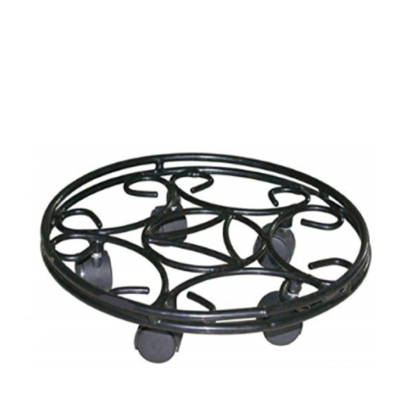 GARDEN DECO 11 Inch Pot Stand with Wheels (Set of 1 Pcs)