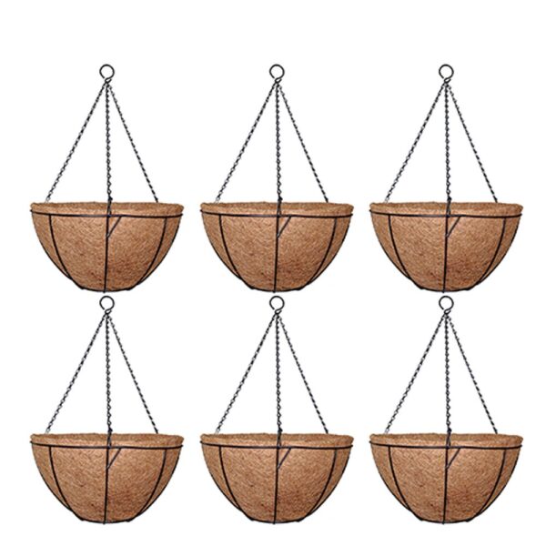 GARDEN DECO 12 Inch Designer Hanging Basket (Set of 6 Pcs)