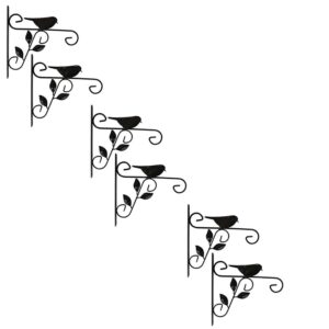 GARDEN DECO Beautiful Bird Design Wall Bracket for Hanging Baskets (Set of 6)