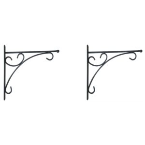 GARDEN DECO Designer Wall Bracket for Hanging Baskets and Bird Feeders & Wind Chimes (Set of 2)