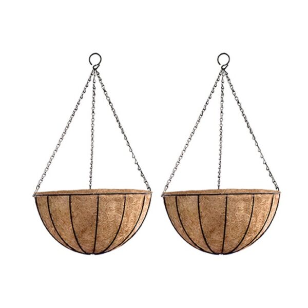 GARDEN DECO 12 Inch Coir Hanging Basket for Home Garden (Set of 2 Pcs)