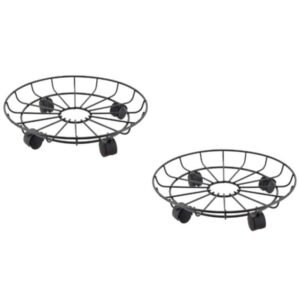 GARDEN DECO 17 inch Pot Stand with Wheels (Set of 2 Pcs)