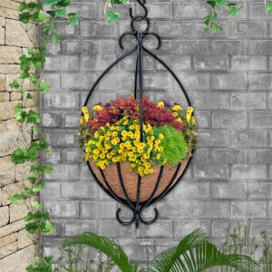 GARDEN DECO 16 inch Spanish Basket with Non Detachable Hanger (Set of 1 Pc)