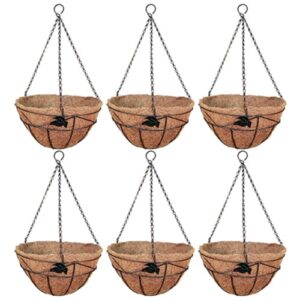 GARDEN DECO 12 Inch Leaf Design Basket (Black, Set of 6 Pcs)