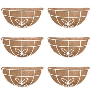 GARDEN DECO 12 Inch Flower Design Wall Basket (Set of 6 Pcs)