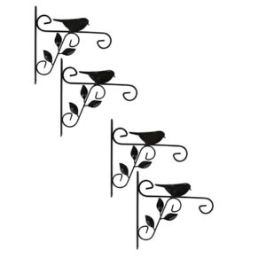 GARDEN DECO Beautiful Bird Design Wall Bracket for Hanging Baskets (Set of 4)