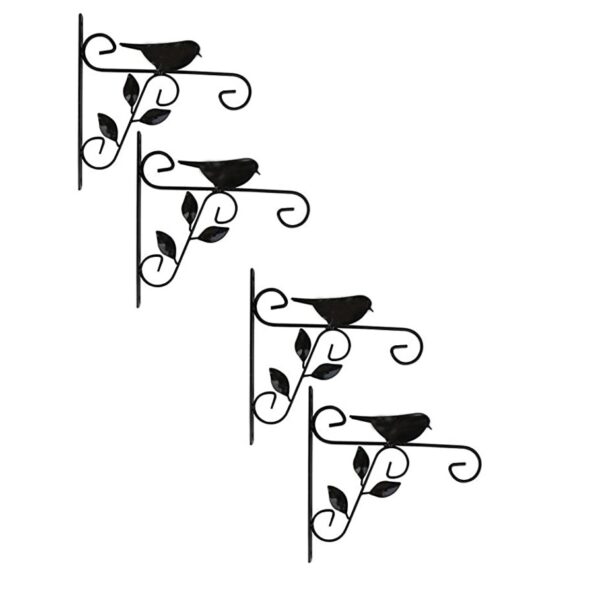 GARDEN DECO Beautiful Bird Design Wall Bracket for Hanging Baskets (Set of 4)