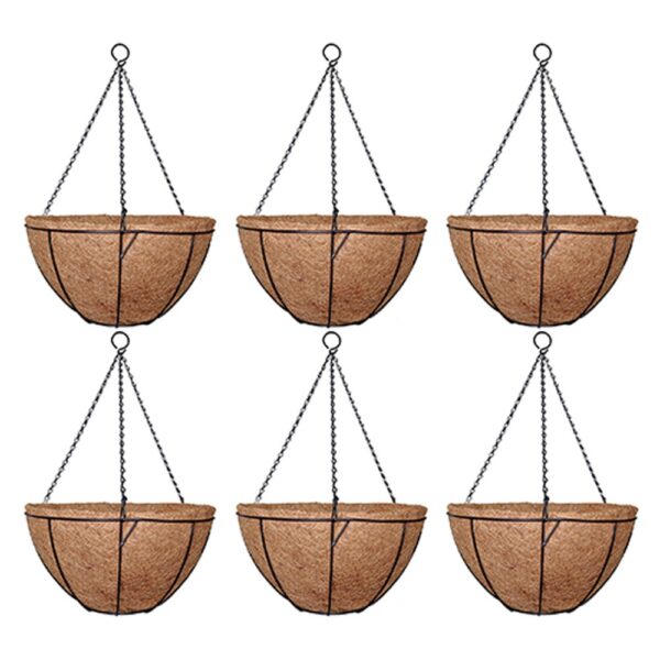 GARDEN DECO 14 Inch Designer Hanging Basket (Set of 6 Pcs)